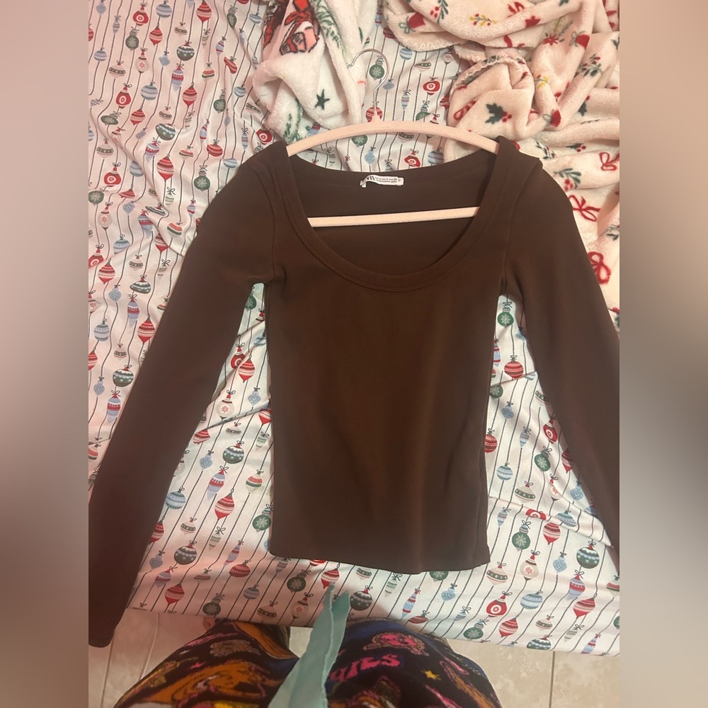 Zara Brown Long Sleeve Top